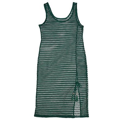 Women's Aqua Del Mar High Slit Coverup Midi Tank Top Dress