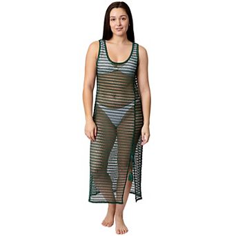 Women's Aqua Del Mar High Slit Coverup Midi Tank Top Dress