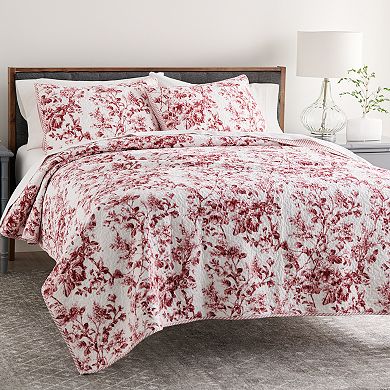 Sonoma Goods For Life® Red Botanical Southern Quilt Set with Shams