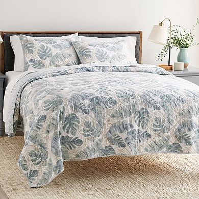 Sonoma Goods For Life® Tropical Foliage Reversible Cotton Quilt and Sham Set