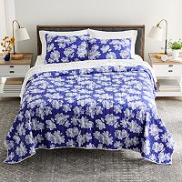 Sonoma Goods For Life Floral Block Print Quilt Set FULL/QUEEN Deals