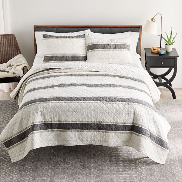 Sonoma Goods For Life® Farmhouse Stripe Reversible Cotton Quilt and