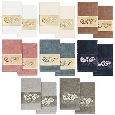 Linum Home Textiles Turkish Cotton Mackenzie 2-piece Embellished Hand Towel Set