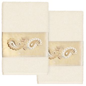 Linum Home Textiles Turkish Cotton Mackenzie 2 pc Embellished Hand Towel Set