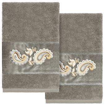 Linum Home Textiles Turkish Cotton Mackenzie 2 pc Embellished Hand Towel Set