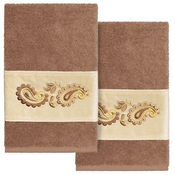Linum Home Textiles Turkish Cotton Mackenzie 2 pc Embellished Hand Towel Set