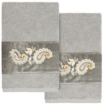 Linum Home Textiles Turkish Cotton Mackenzie 2 pc Embellished Hand Towel Set