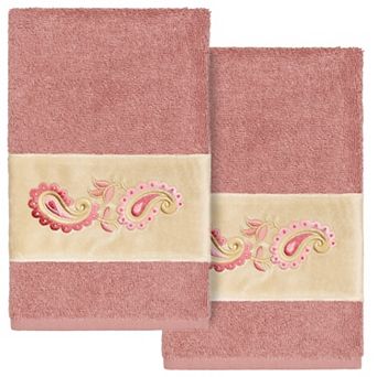Linum Home Textiles Turkish Cotton Mackenzie 2 pc Embellished Hand Towel Set