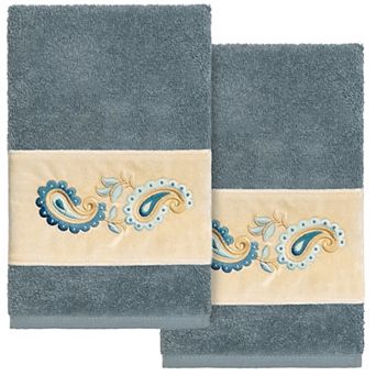 Linum Home Textiles Turkish Cotton Mackenzie 2 pc Embellished Hand Towel Set