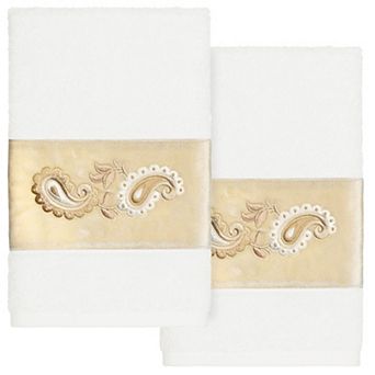 Linum Home Textiles Turkish Cotton Mackenzie 2 pc Embellished Hand Towel Set