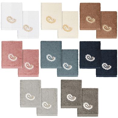 Linum Home Textiles Turkish Cotton Mackenzie 2-piece Embellished Washcloth Set