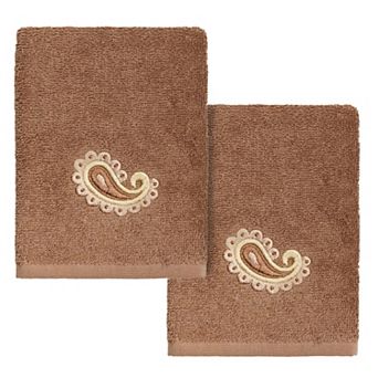 Linum Home Textiles Turkish Cotton Mackenzie 2 pc Embellished Washcloth Set