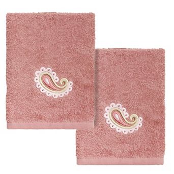 Linum Home Textiles Turkish Cotton Mackenzie 2 pc Embellished Washcloth Set