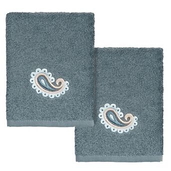 Linum Home Textiles Turkish Cotton Mackenzie 2 pc Embellished Washcloth Set