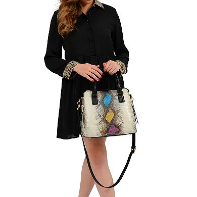 Mellow World Serpico Snake Skin Embossed Satchel Bag