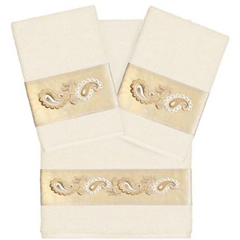 Linum Home Textiles Turkish Cotton Mackenzie 3 pc Embellished Towel Set