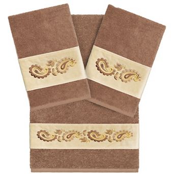 Linum Home Textiles Turkish Cotton Mackenzie 3 pc Embellished Towel Set