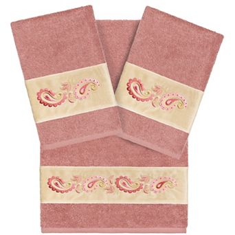 Linum Home Textiles Turkish Cotton Mackenzie 3 pc Embellished Towel Set