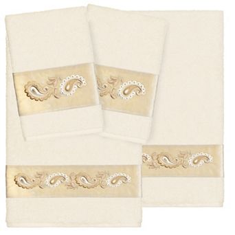 Linum Home Textiles Turkish Cotton Mackenzie 4 pc Embellished Towel Set