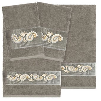 Linum Home Textiles Turkish Cotton Mackenzie 4 pc Embellished Towel Set