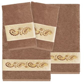 Linum Home Textiles Turkish Cotton Mackenzie 4 pc Embellished Towel Set