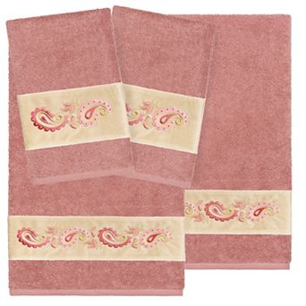 Linum Home Textiles Turkish Cotton Mackenzie 4 pc Embellished Towel Set