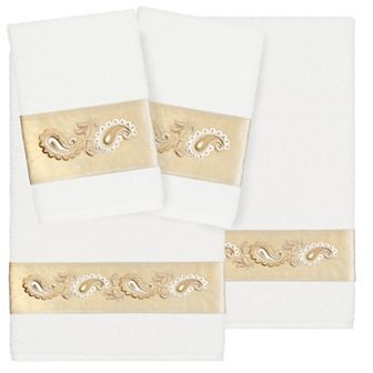 Linum Home Textiles Turkish Cotton Mackenzie 4 pc Embellished Towel Set