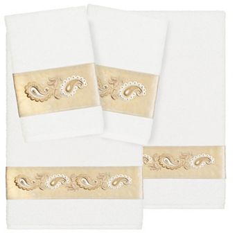 Linum Home Textiles Turkish Cotton Mackenzie 4 pc Embellished Towel Set