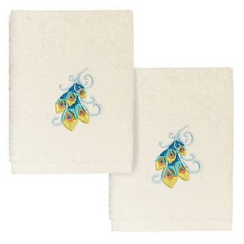 Linum Home Textiles Turkish Cotton Penelope 2 pc Embellished Washcloth Set