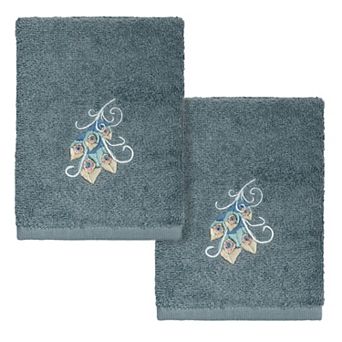 Linum Home Textiles Turkish Cotton Penelope 2 pc Embellished Washcloth Set