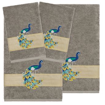 Linum Home Textiles Turkish Cotton Penelope 4 pc Embellished Towel Set