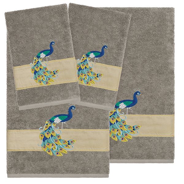 Linum Home Textiles Turkish Cotton Penelope 4-piece Embellished Towel Set