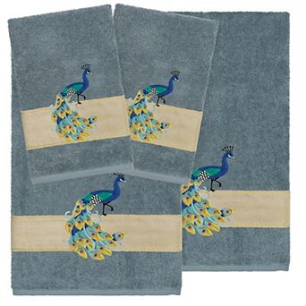 Linum Home Textiles Turkish Cotton Penelope 4 pc Embellished Towel Set