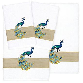 Linum Home Textiles Turkish Cotton Penelope 4 pc Embellished Towel Set