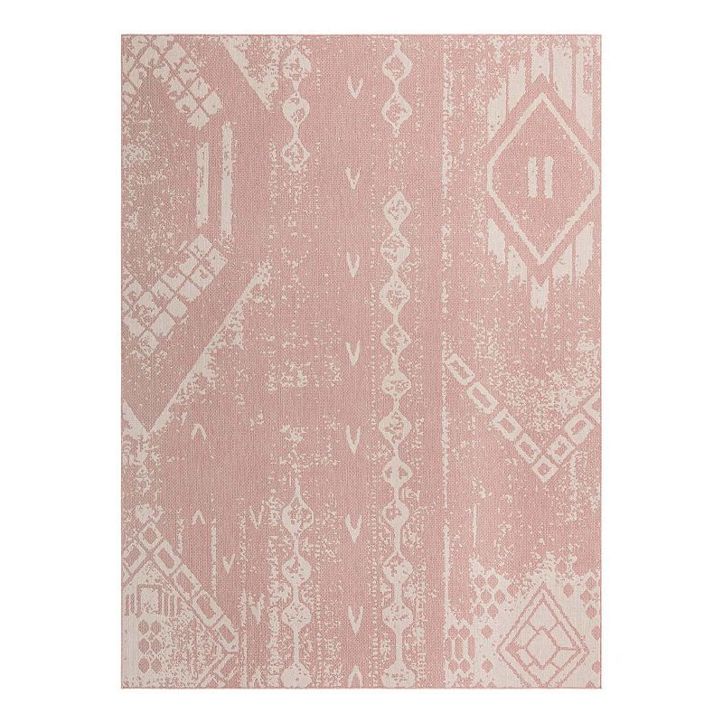 Unique Loom Anthro Outdoor Bohemian Rug, Pink, 13Ft Sq