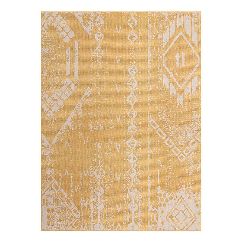 Unique Loom Anthro Outdoor Bohemian Rug, Yellow, 13Ft Sq