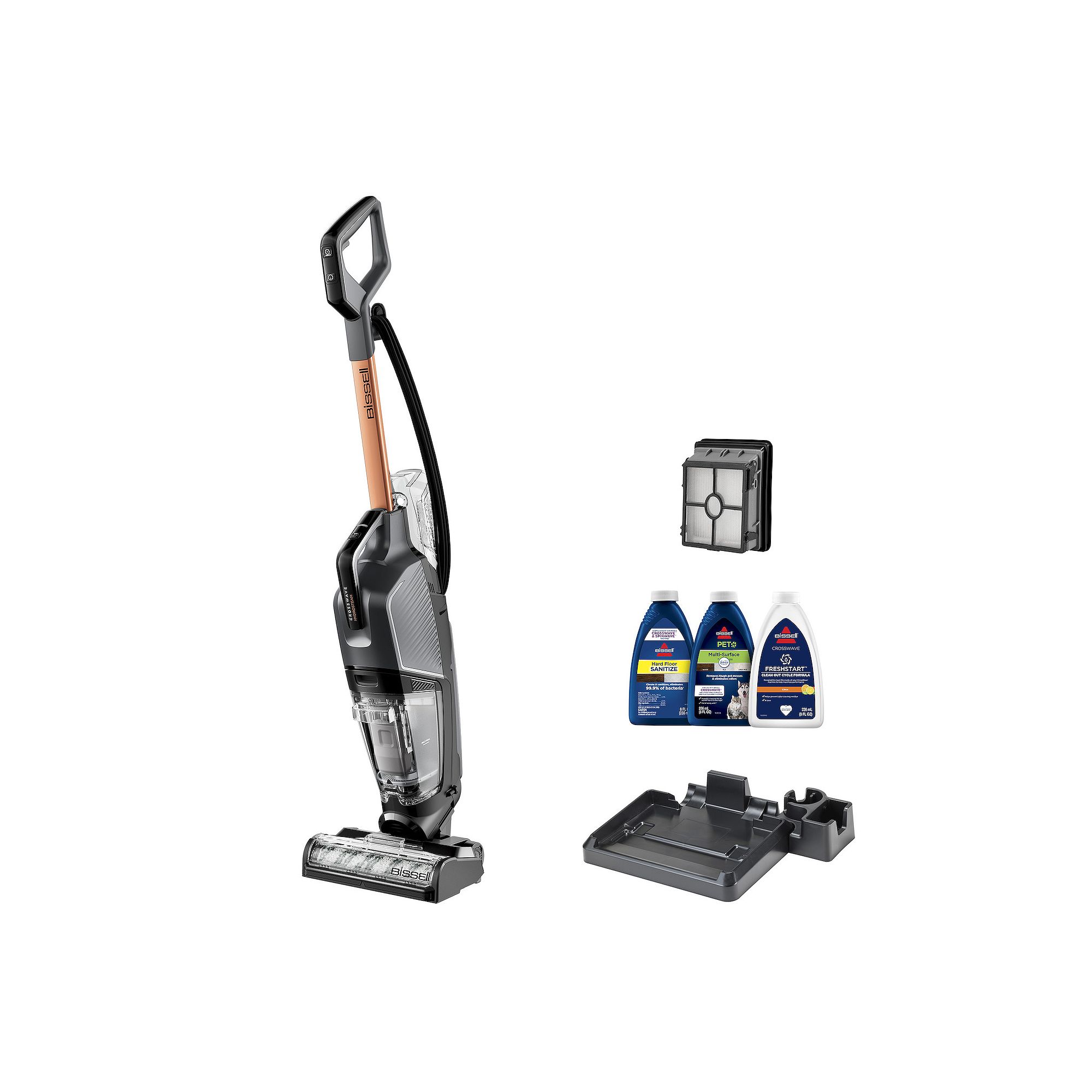 BISSELL CrossWave HydroSteam Multi-Surface Wet Dry Vacuum (3515), Black