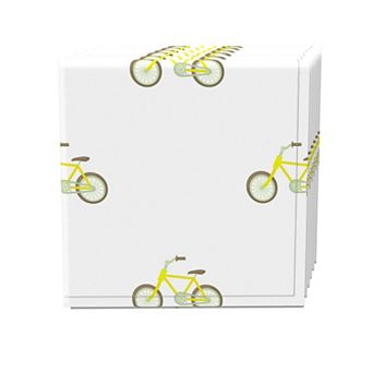 Napkin Set, 100% Polyester, Set of 4, 18x18", Yellow City Bicycles