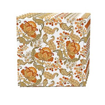 Napkin Set, 100% Polyester, Set of 4, 18x18", Vintage Style Floral