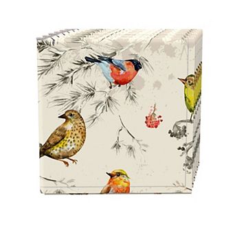 Napkin Set, 100% Polyester, Set of 4, 18x18", Bird Watch