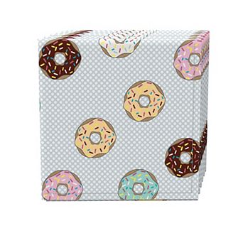 Napkin Set, 100% Polyester, Set of 4, 18x18", Sprinkle Donuts