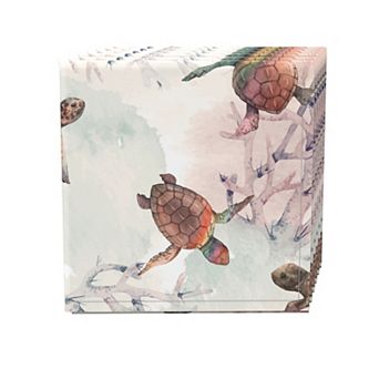 Napkin Set, 100% Polyester, Set of 4, 18x18", Sea Turtle Watercolor