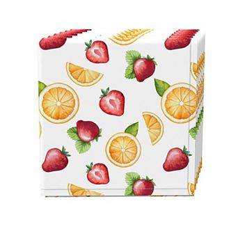 Napkin Set, 100% Polyester, Set of 4, 18x18", Watercolor Fruit
