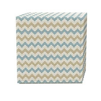 Napkin Set, 100% Polyester, Set of 4, 18x18", Textured Chevron Design