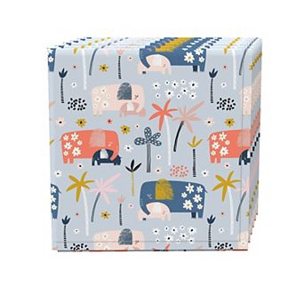 Napkin Set, 100% Polyester, Set of 4, 18x18", Elephants & Palm Trees