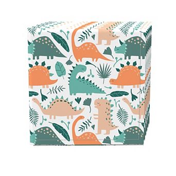 Napkin Set, 100% Polyester, Set of 4, 18x18", Cartoon Dinosaurs