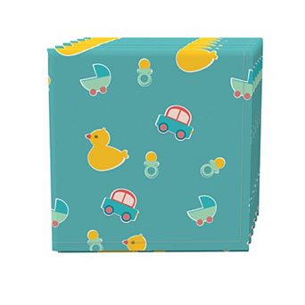Napkin Set, 100% Polyester, Set of 4, 18x18", Little Ducks Design