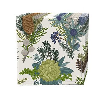 Napkin Set, 100% Polyester, Set of 4, 18x18", Winter Floral