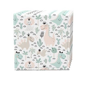Napkin Set, 100% Polyester, Set of 4, 18x18", Pastel Dinos