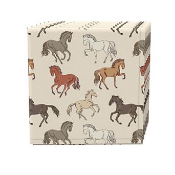 Napkin Set, 100% Polyester, Set of 4, 18x18", Wild Horses